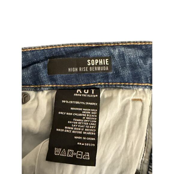 Kut from the Kloth Women's Sophie High Waisted Bermuda Denim Shorts Size 8 Blue - Picture 7 of 7